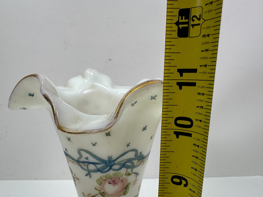 Just Added - Vintage Fenton Charleton Milk Glass Vase 11H [Photo 5]