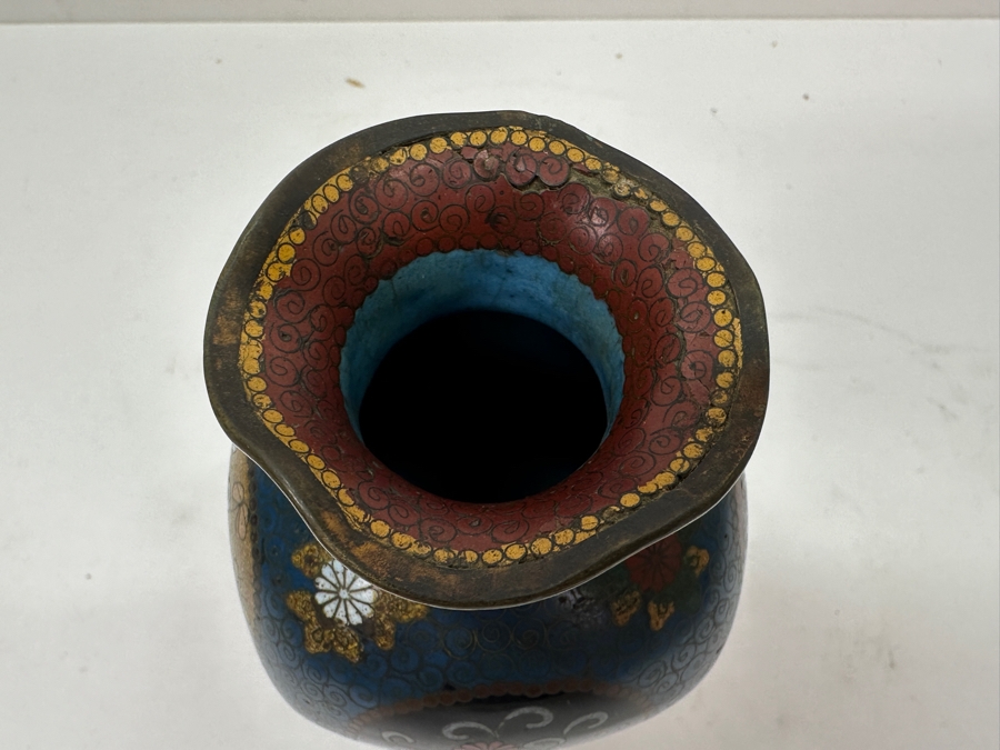 Just Added - Vintage Chinese Cloisonne Vase 6.25'H [Photo 7]