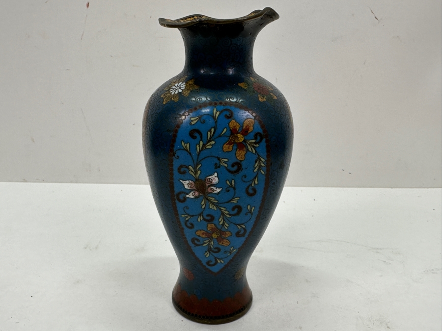 Just Added - Vintage Chinese Cloisonne Vase 6.25'H [Photo 3]