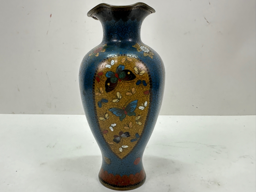 Just Added - Vintage Chinese Cloisonne Vase 6.25'H [Photo 4]