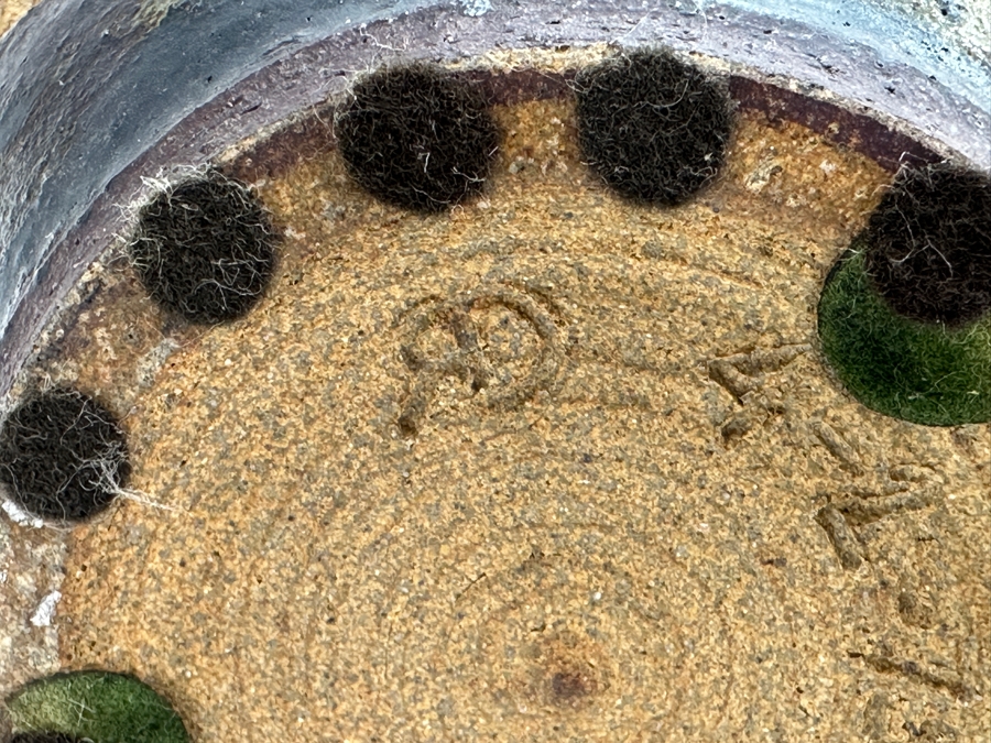 Just Added - Vintage 1975 Stoneware Pottery Vase Signed RD 12.5H [Photo 12]