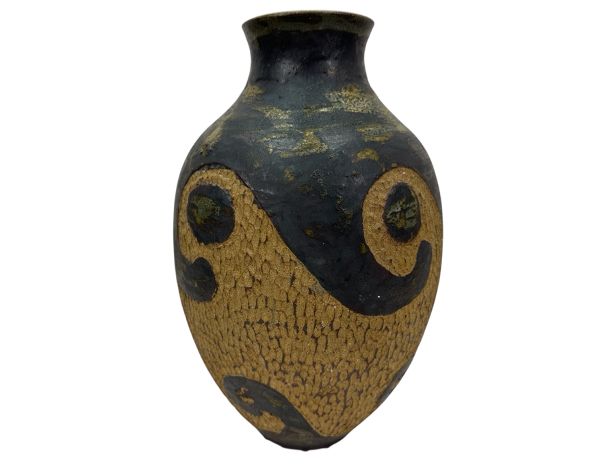 Just Added - Vintage 1975 Stoneware Pottery Vase Signed RD 12.5H