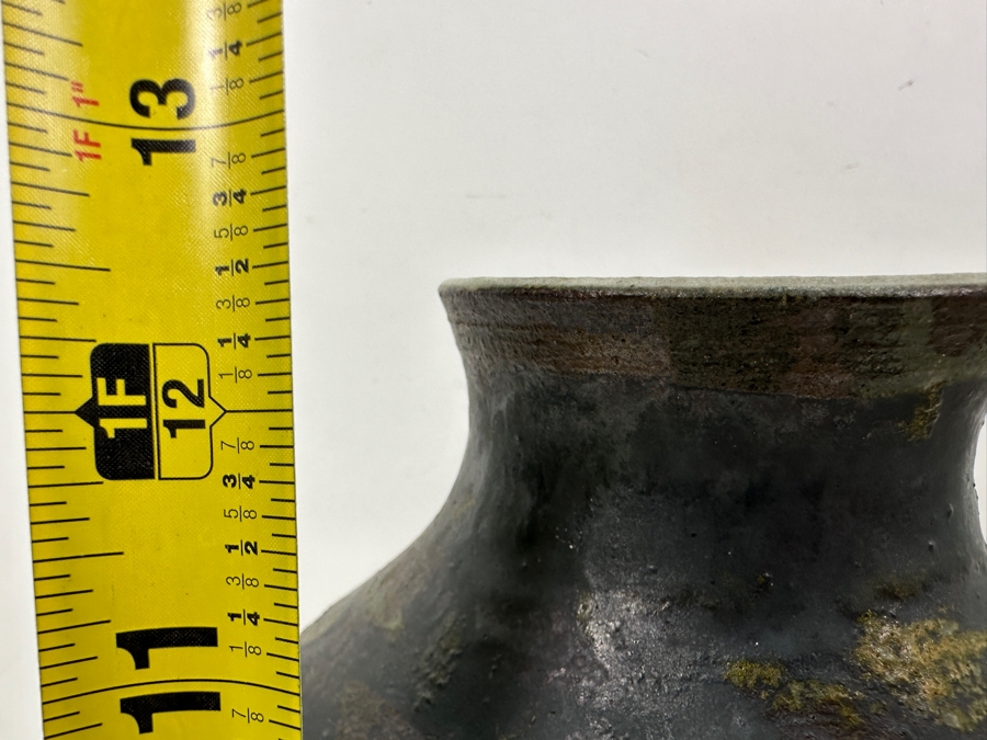 Just Added - Vintage 1975 Stoneware Pottery Vase Signed RD 12.5H [Photo 13]