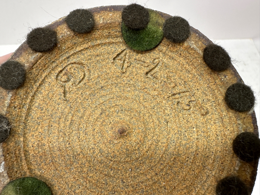 Just Added - Vintage 1975 Stoneware Pottery Vase Signed RD 12.5H [Photo 10]