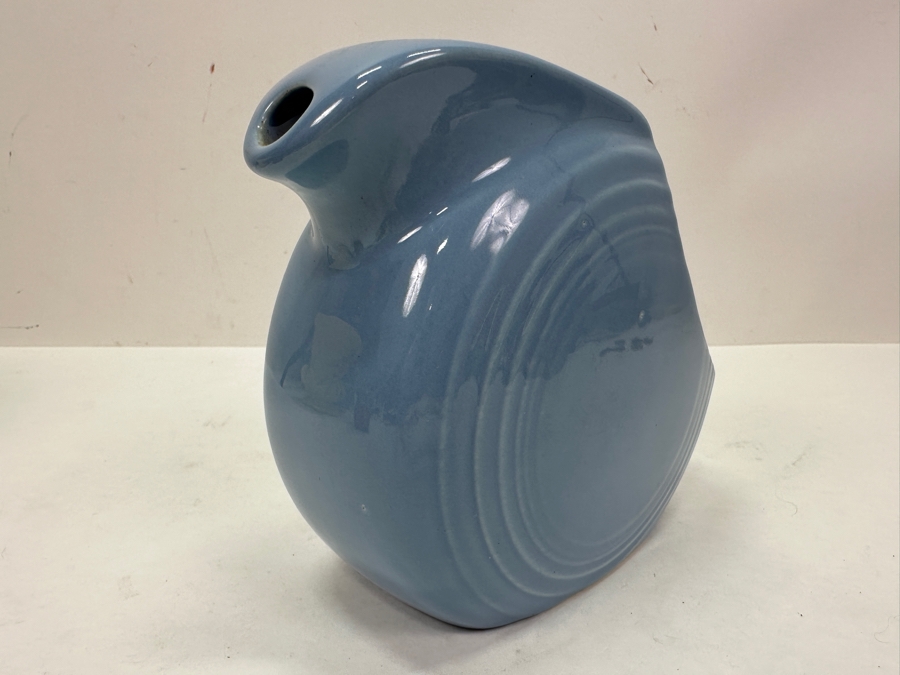 Just Added - Vintage Fiesta Blue Disk Pitcher With Iconic Art Deco Design 5.5H [Photo 3]