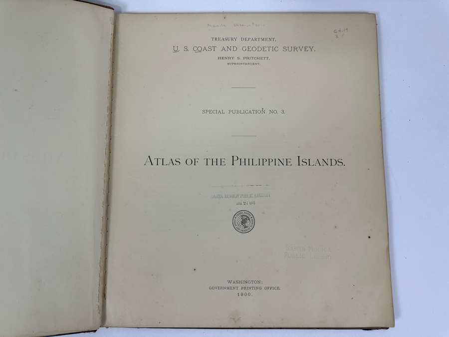 Just Added - Antique 1900 Hardcover Book Atlas Of The Philippine Islands Published By The Washington Government Printing Office [Photo 2]