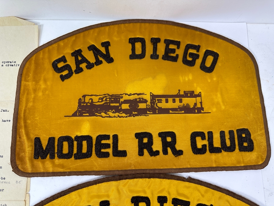 Just Added - San Diego Model Railroad Club & Balboa Park Railroad Museum Collectibles: 2 Oversized SD Model R. R. Club Patches, 1949 Articles Of Incorporation SD Model RR Association, SD Model RR Club Constitution, Early Photos, Brochures & Newsletters [Photo 3]