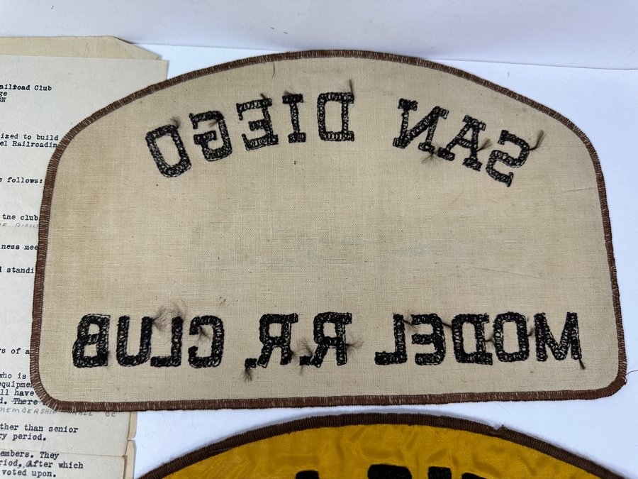 Just Added - San Diego Model Railroad Club & Balboa Park Railroad Museum Collectibles: 2 Oversized SD Model R. R. Club Patches, 1949 Articles Of Incorporation SD Model RR Association, SD Model RR Club Constitution, Early Photos, Brochures & Newsletters [Photo 4]