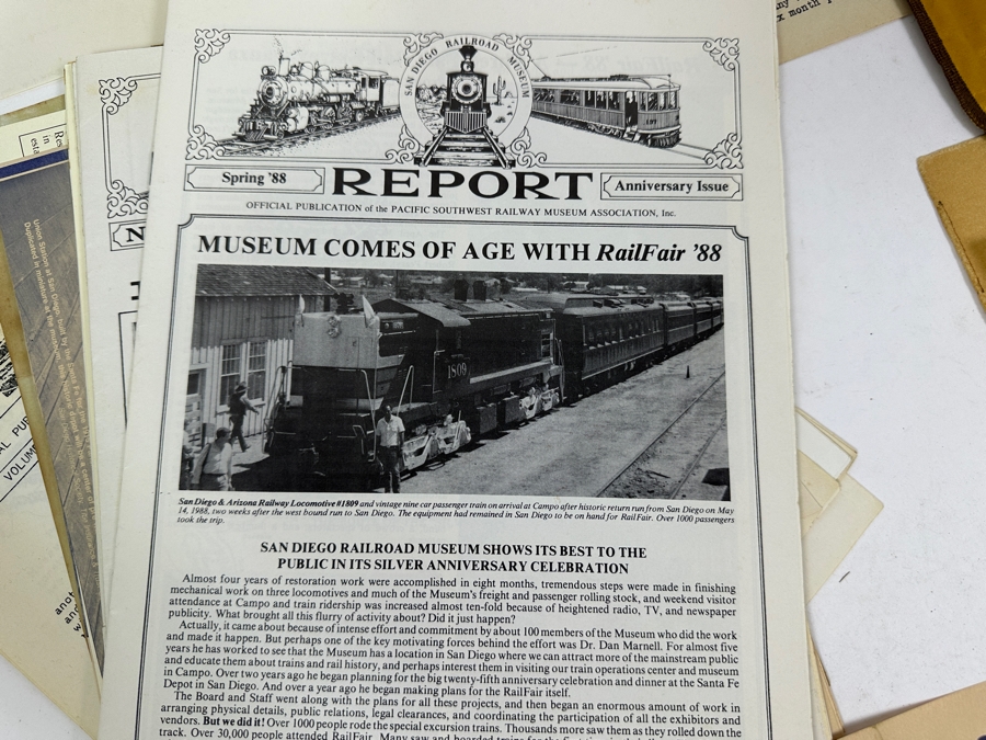 Just Added - San Diego Model Railroad Club & Balboa Park Railroad Museum Collectibles: 2 Oversized SD Model R. R. Club Patches, 1949 Articles Of Incorporation SD Model RR Association, SD Model RR Club Constitution, Early Photos, Brochures & Newsletters [Photo 15]
