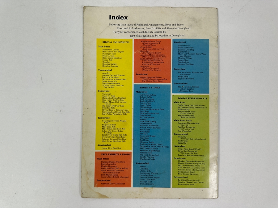 Just Added - Vintage 1957 Second Edition Disneyland A Complete Guide To Adventureland, Tomorrowland, Frontierland & Main Street, U.S.A. [Photo 10]