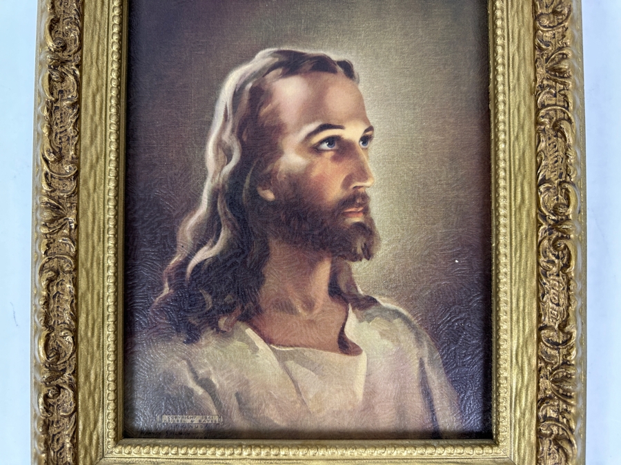 Just Added - Vintage 1941 Kriebel & Bates Lithograph Of Jesus Framed 10.5 X 12.5 [Photo 2]