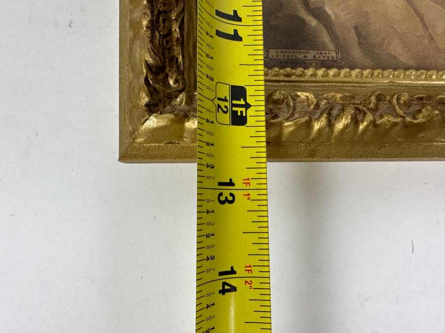 Just Added - Vintage 1941 Kriebel & Bates Lithograph Of Jesus Framed 10.5 X 12.5 [Photo 8]