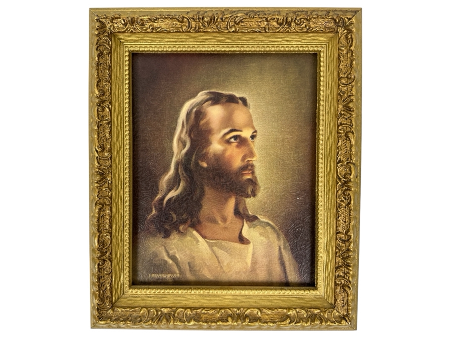 Just Added - Vintage 1941 Kriebel & Bates Lithograph Of Jesus Framed 10.5 X 12.5