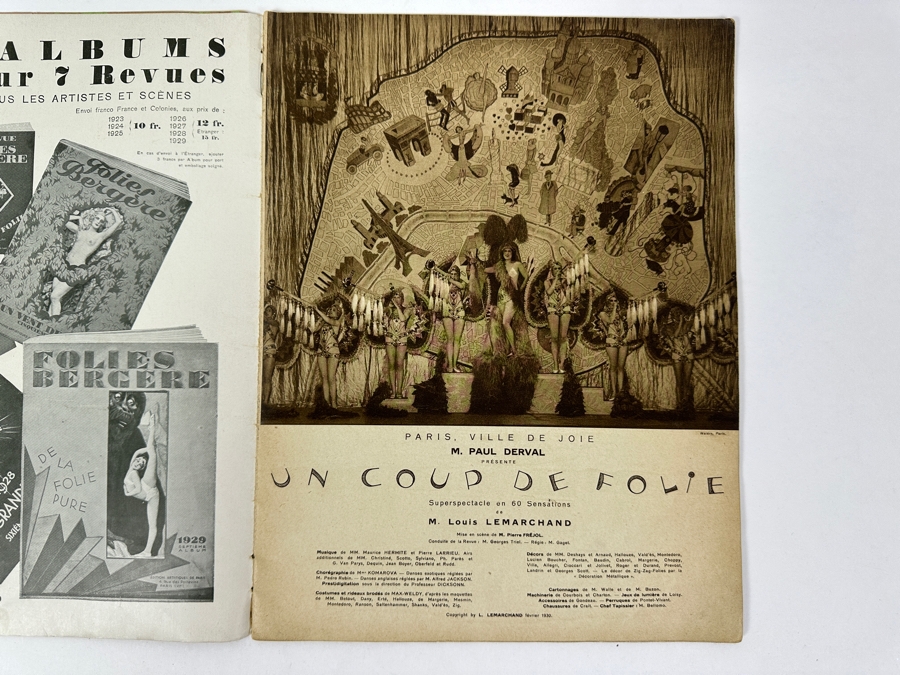 Just Added - Vintage 1930 French Parisian Folies Bergere Cabaret Souvenir Program (Contains Nudity) [Photo 4]