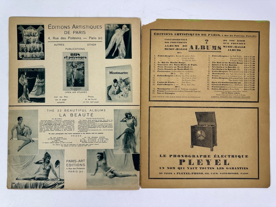 Just Added - Vintage 1930 French Parisian Folies Bergere Cabaret Souvenir Program (Contains Nudity) [Photo 12]