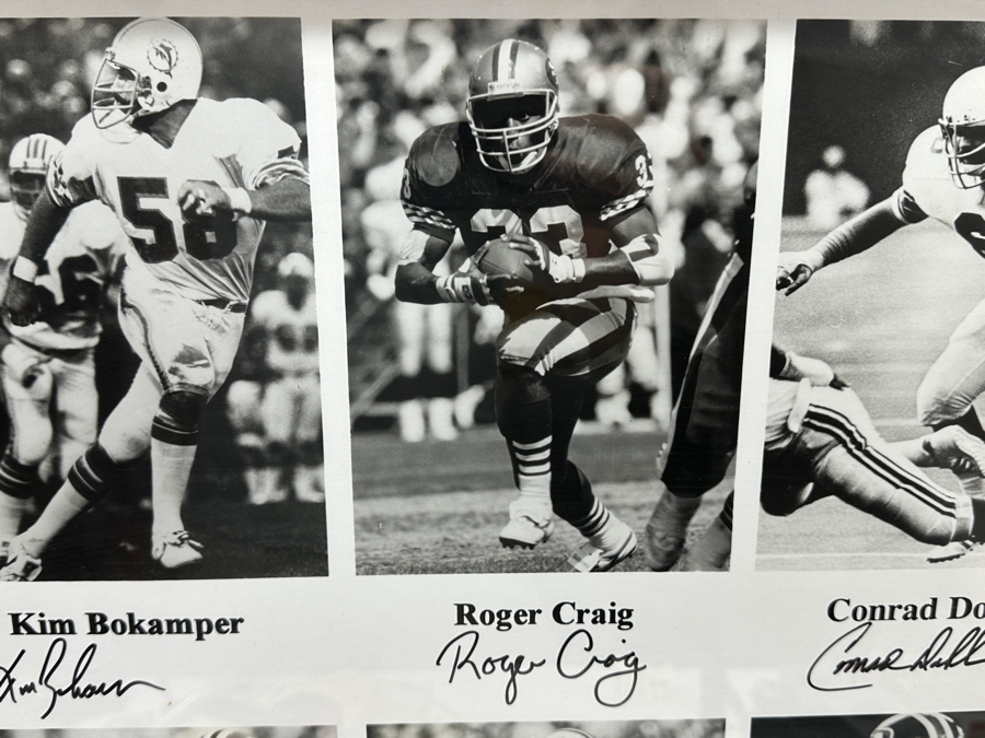 Just Added - Signed Jose Cuervo Margarita Bowl VI Jan 24, 1988 Poster Signed By Tony Dorsett, Floyd Little, Jim Kirck, Conrad Dobler, Roger Craig, Kim Bokamper & Mark Bavaro 31 X 25 [Photo 8]