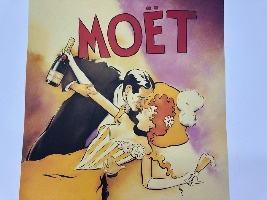 Just Added - Moet Champagne - Couple Poster By Vince McIndoe 18 X 24 [Photo 2]