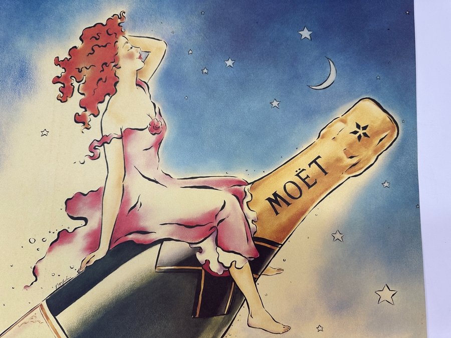 Just Added - Moet Champagne Poster By Vince McIndoe 18 X 24 [Photo 3]