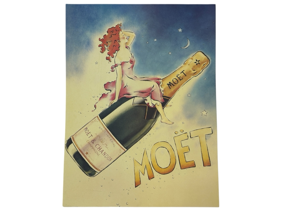 Just Added - Moet Champagne Poster By Vince McIndoe 18 X 24