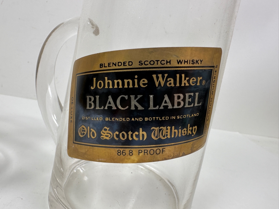 Just Added - Pair Of Johnnie Walker Black Label Old Scotch Whisky Advertising Glass Pitchers 7H [Photo 2]