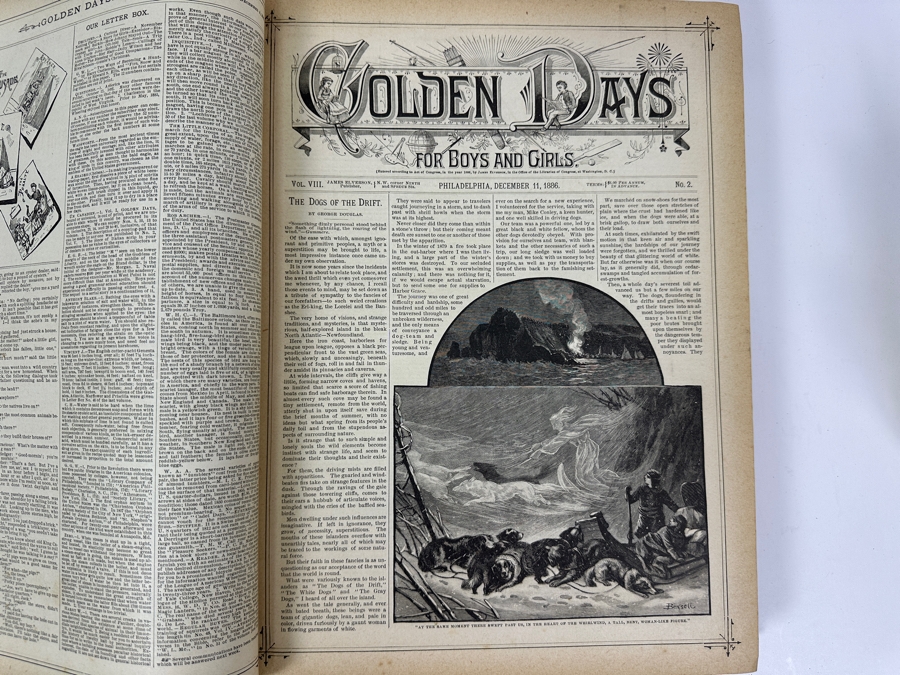 Just Added - Vintage 1886-1887 Golden Days For Boys And Girls Publications Hardcover Bound [Photo 8]