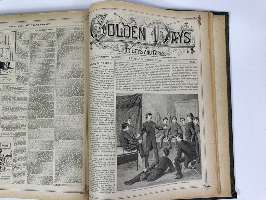 Just Added - Vintage 1886-1887 Golden Days For Boys And Girls Publications Hardcover Bound [Photo 9]