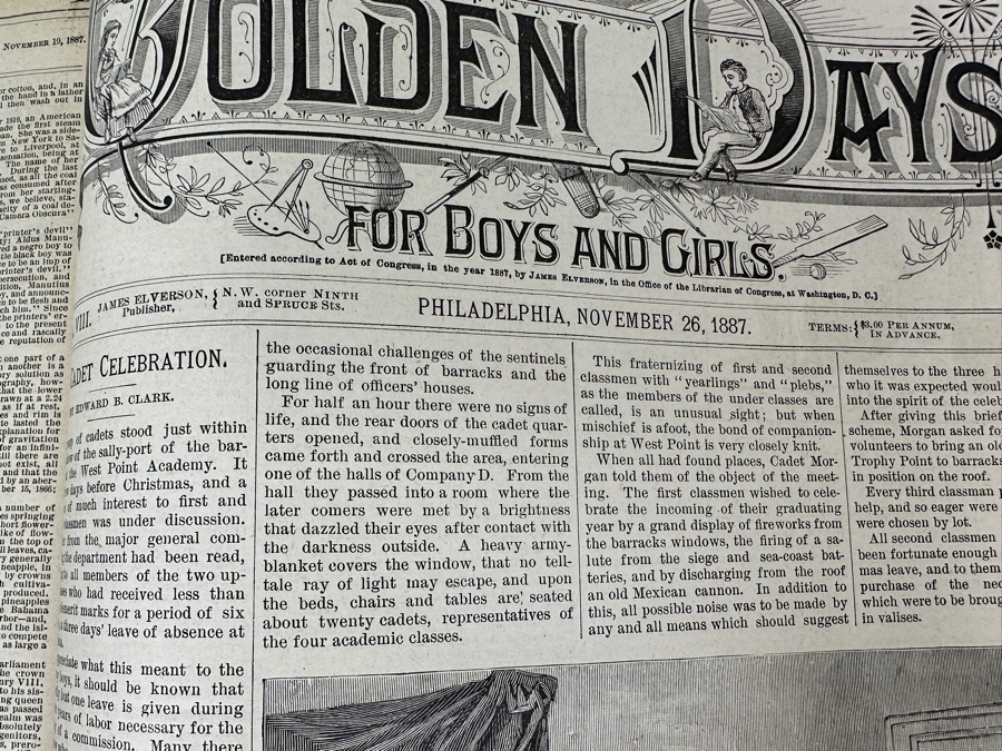 Just Added - Vintage 1886-1887 Golden Days For Boys And Girls Publications Hardcover Bound [Photo 11]
