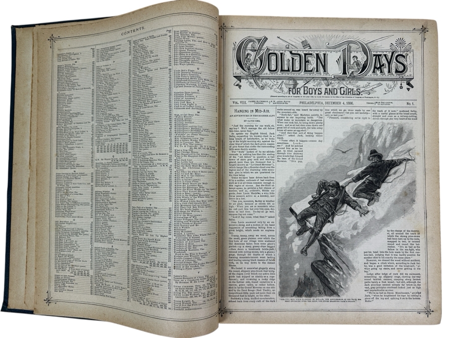 Just Added - Vintage 1886-1887 Golden Days For Boys And Girls Publications Hardcover Bound