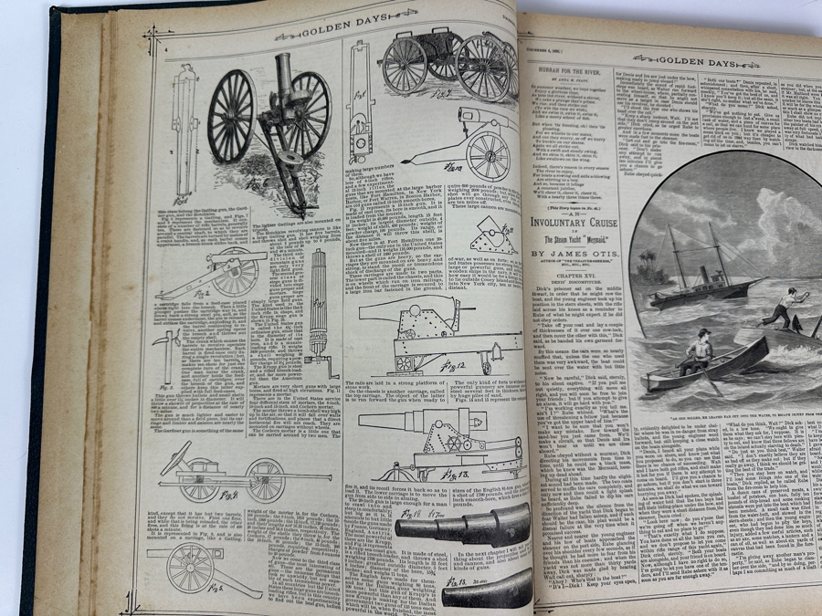 Just Added - Vintage 1886-1887 Golden Days For Boys And Girls Publications Hardcover Bound [Photo 6]