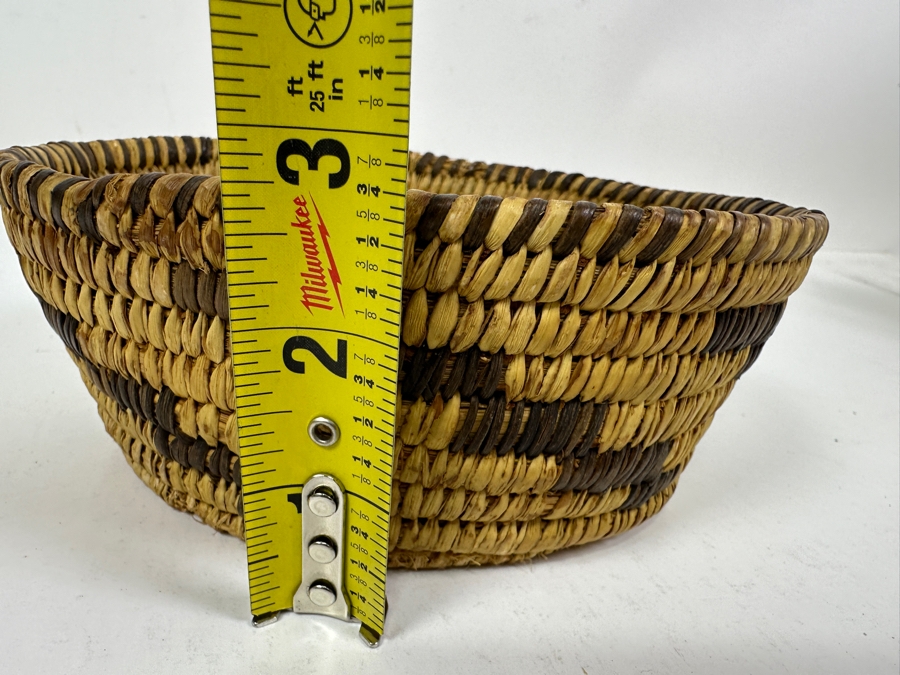 Just Added - Vintage Native American Hand Woven Basket 7W X 2.75H [Photo 7]