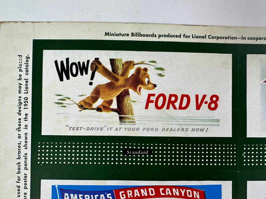 Just Added - Vintage 1950 Lionel Trains Miniature Advertising Billboards 11 X 14 [Photo 4]