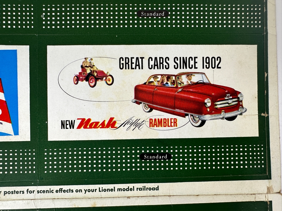 Just Added - Vintage 1950 Lionel Trains Miniature Advertising Billboards 11 X 14 [Photo 6]