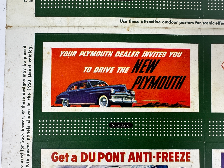 Just Added - Vintage 1950 Lionel Trains Miniature Advertising Billboards 11 X 14 [Photo 8]