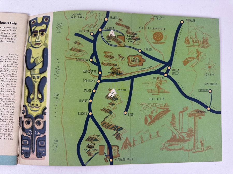Just Added - Vintage 1953 Union Pacific Railroad Pacific Northwest And Alaska Travel Brochure [Photo 4]