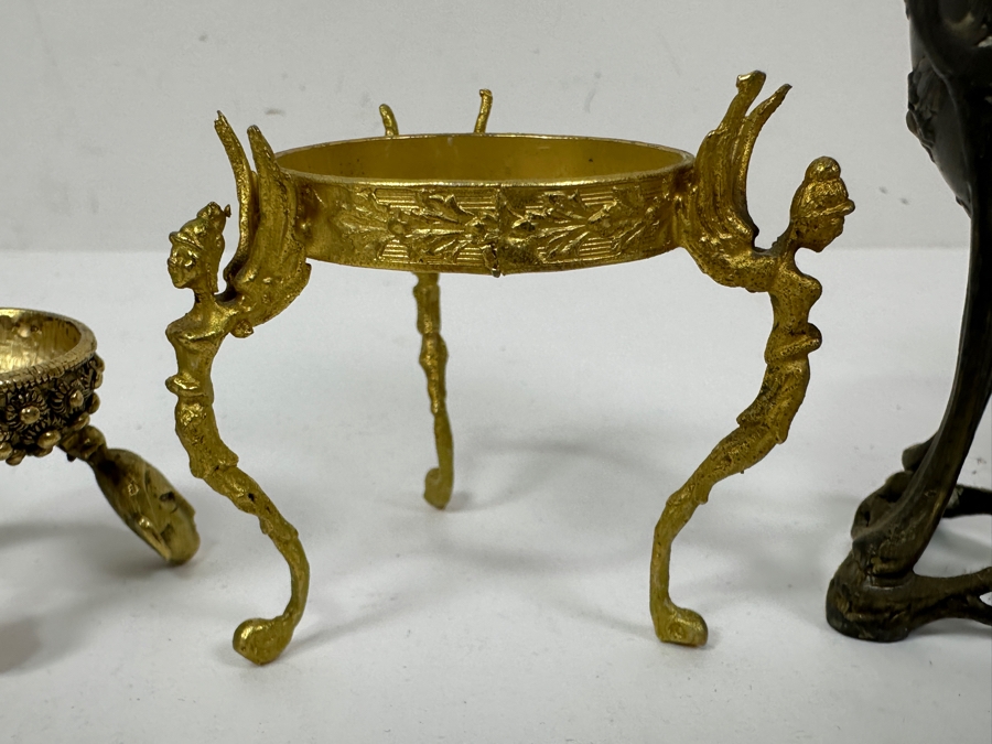 Just Added - (4) Metal Egg Stands With Polished Stone Egg [Photo 3]