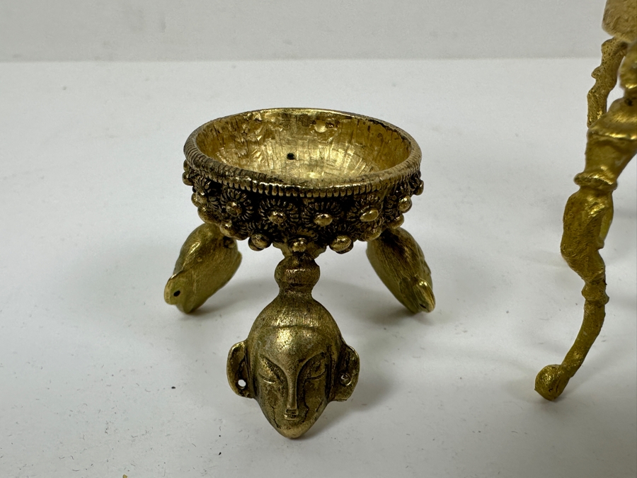 Just Added - (4) Metal Egg Stands With Polished Stone Egg [Photo 2]