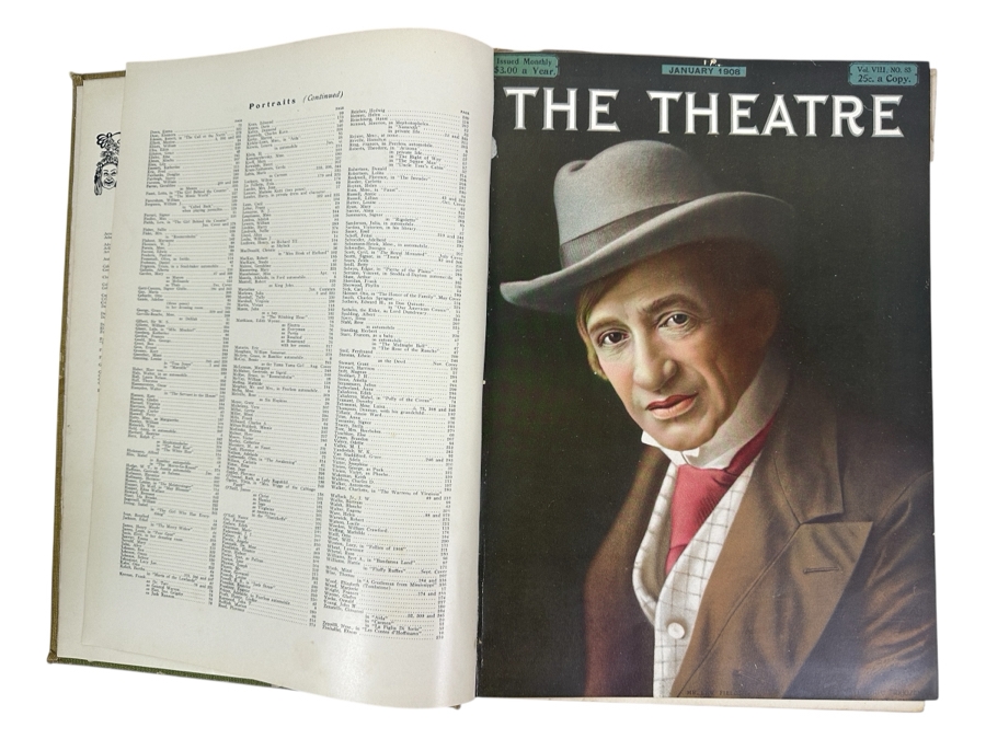 Just Added - Hardcover Bound The Theatre Programs From 1908 - Some Pages Are Loose