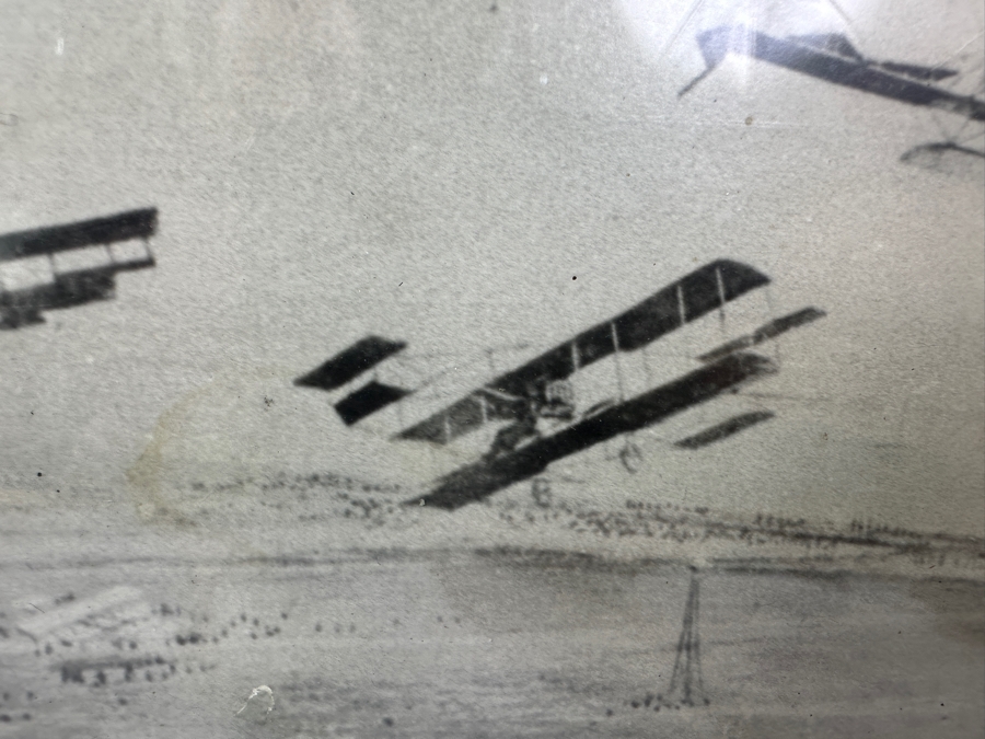 Just Added - Original Panoramic Photograph Of The 1911 Chicago International Aviation Meet Air Show Held At Grant Park In Chicago, Illinois Framed 24 X 9 [Photo 8]