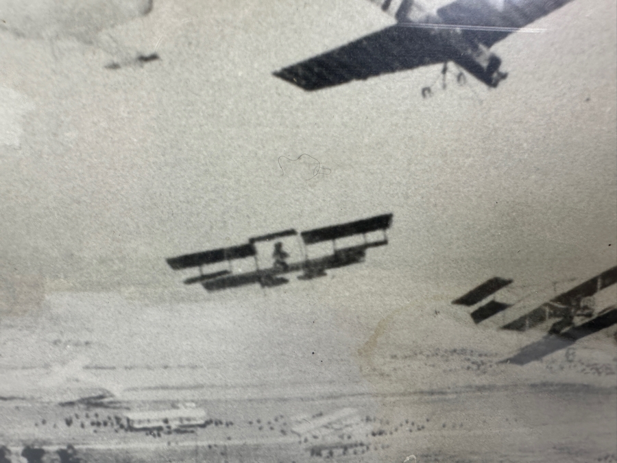 Just Added - Original Panoramic Photograph Of The 1911 Chicago International Aviation Meet Air Show Held At Grant Park In Chicago, Illinois Framed 24 X 9 [Photo 7]