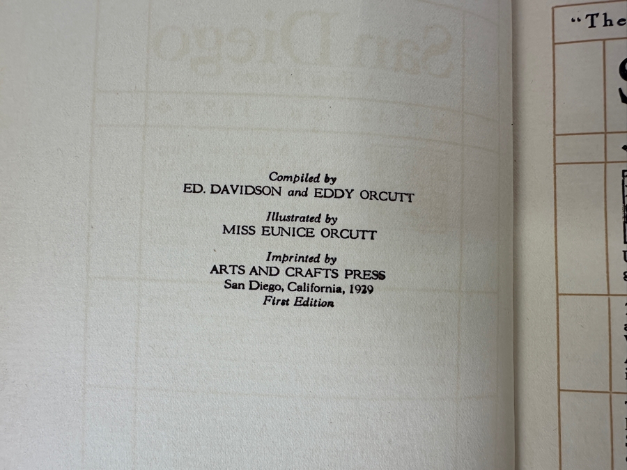 Just Added - First Edition 1929 Book A Short History Of San Diego, California Printed By The Arts And Crafts Press And 1962 Seventh Edition Book A Short History Of San Diego, California Compliments Of San Diego Trust & Savings Bank [Photo 3]