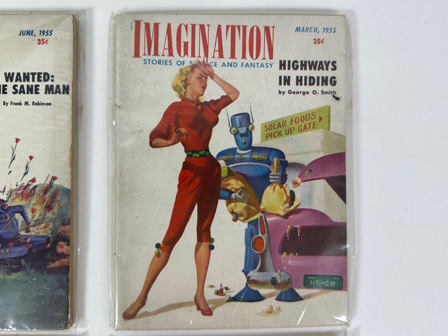 Just Added - (4) Vintage 1955 Imagination Stories Of Science And Fantasy Digests [Photo 2]