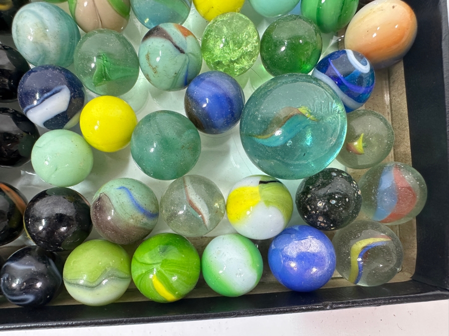 Just Added - Huge Vintage Collection Of Glass Marbles - See Photos 16.5 X 12.5 [Photo 29]