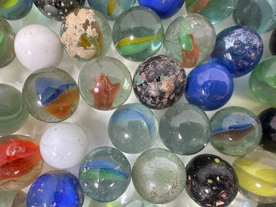 Just Added - Huge Vintage Collection Of Glass Marbles - See Photos 16.5 X 12.5 [Photo 23]