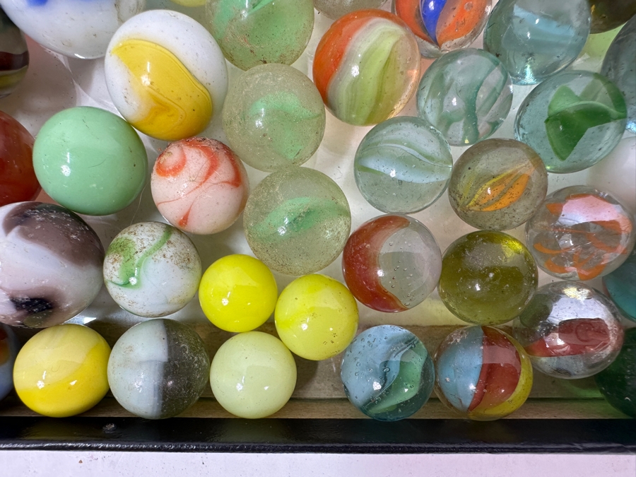 Just Added - Huge Vintage Collection Of Glass Marbles - See Photos 16.5 X 12.5 [Photo 15]