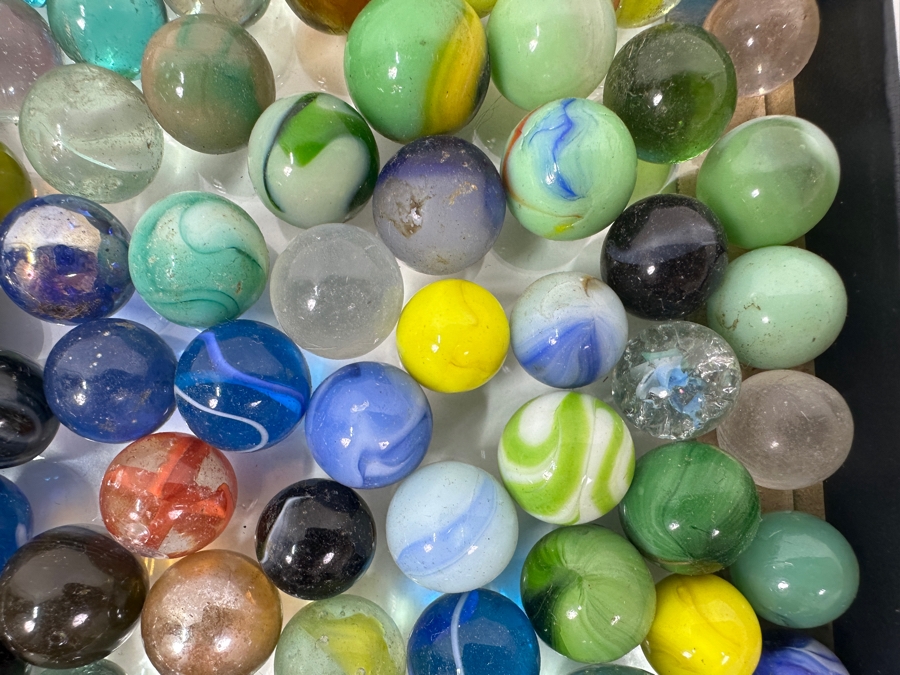 Just Added - Huge Vintage Collection Of Glass Marbles - See Photos 16.5 X 12.5 [Photo 27]