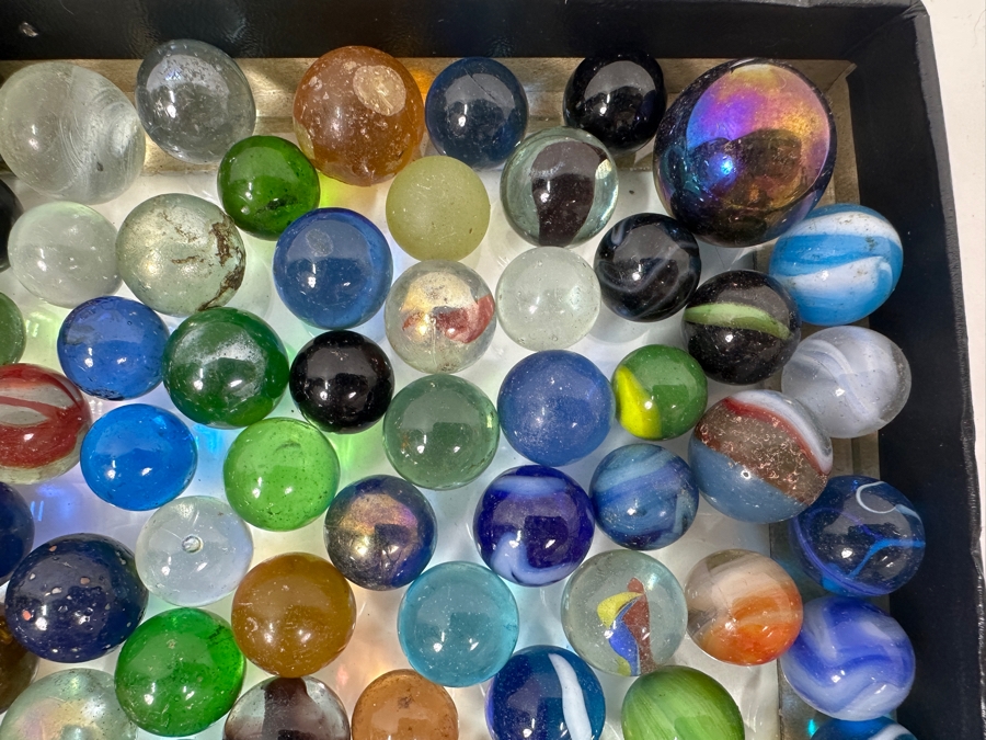 Just Added - Huge Vintage Collection Of Glass Marbles - See Photos 16.5 X 12.5 [Photo 25]
