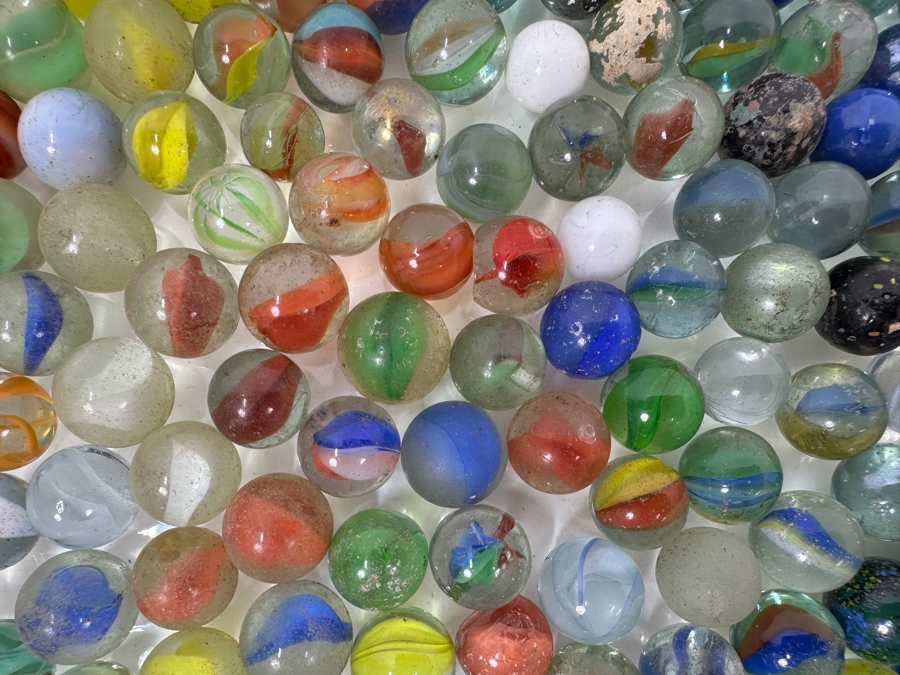 Just Added - Huge Vintage Collection Of Glass Marbles - See Photos 16.5 X 12.5 [Photo 12]