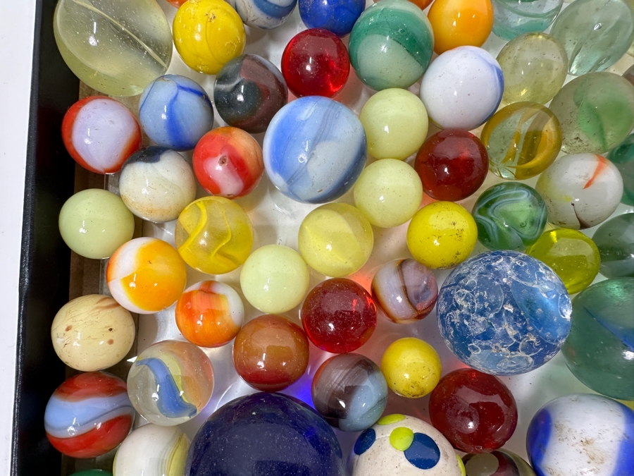 Just Added - Huge Vintage Collection Of Glass Marbles - See Photos 16.5 X 12.5 [Photo 5]