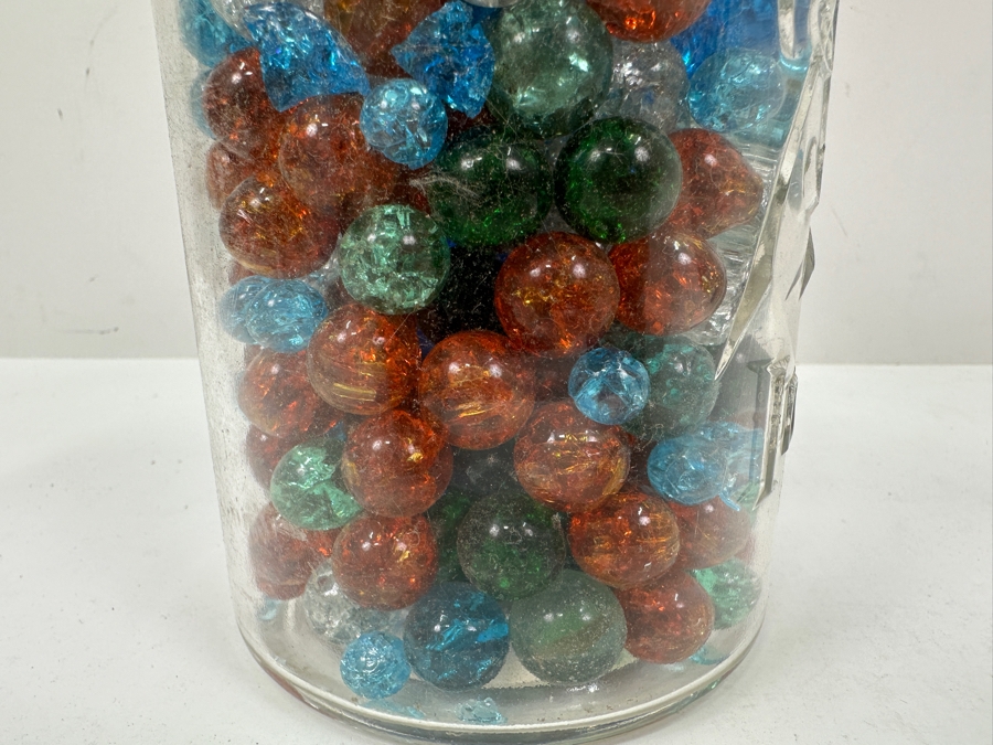 Just Added - Vintage Ball Ideal Glass Jar Filled With Colored Crackle Glass Marbles 7.5'H [Photo 9]