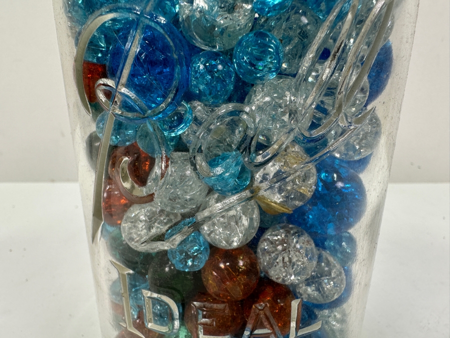 Just Added - Vintage Ball Ideal Glass Jar Filled With Colored Crackle Glass Marbles 7.5'H [Photo 4]